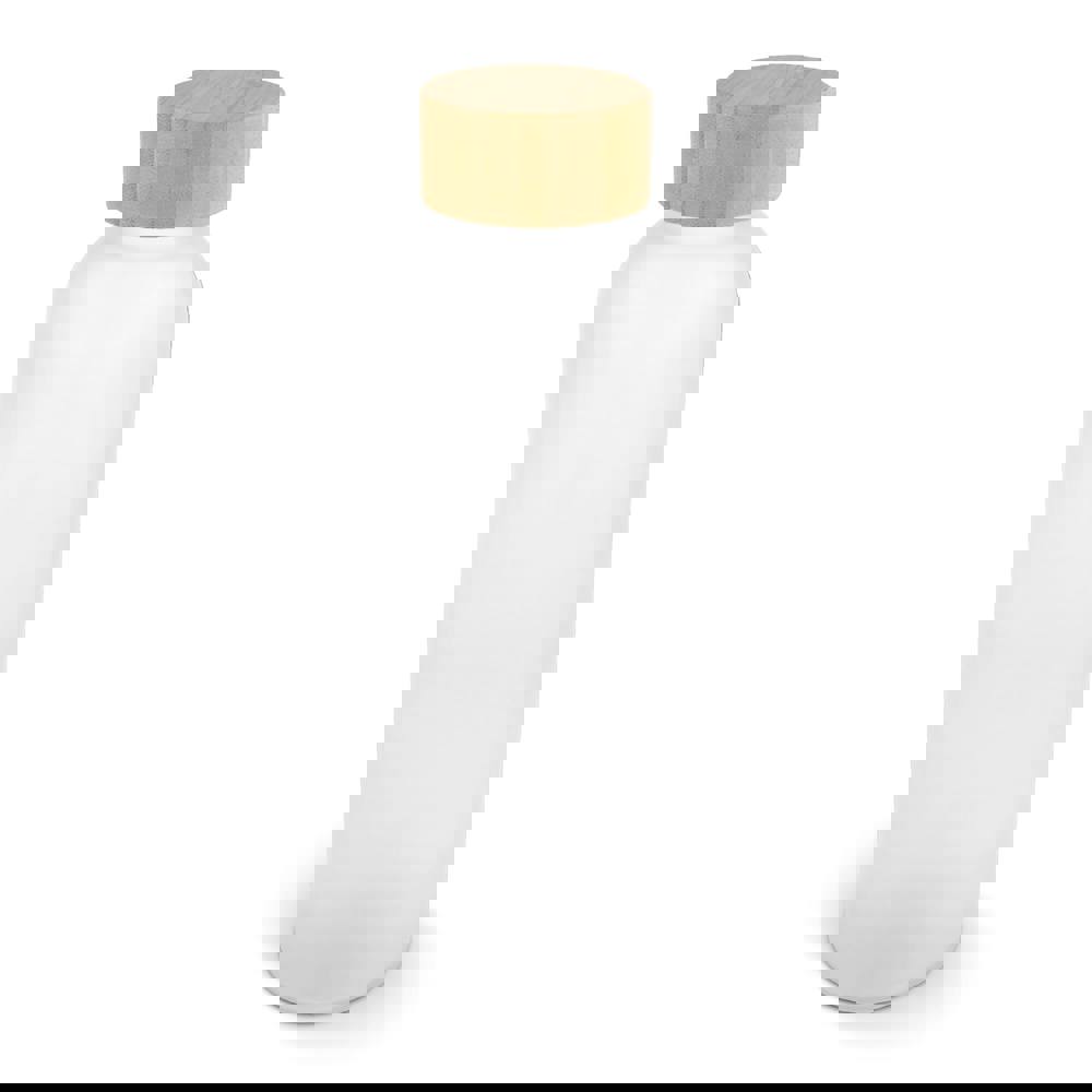 Waterfles glas & bamboe 500ml - bedrukt of onbedrukt verkrijgbaar - wit