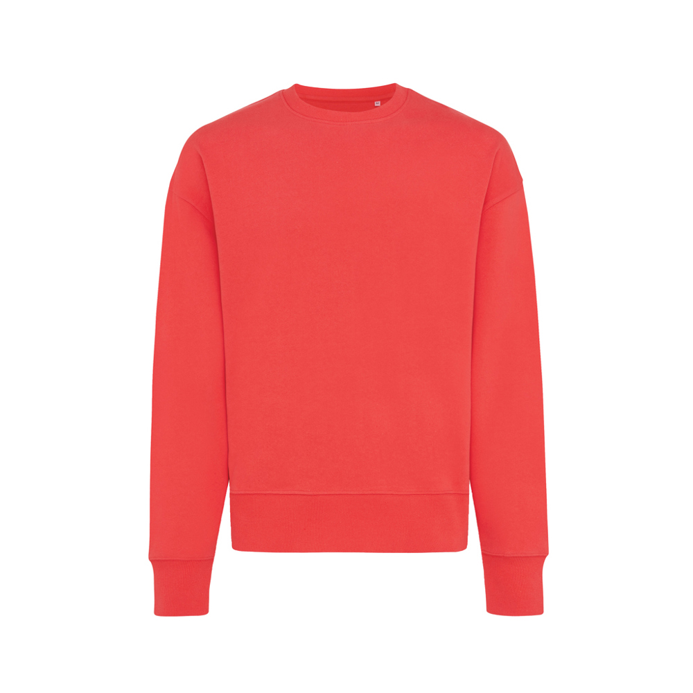 IQONIQ Kruger gerecycled katoen relaxed sweater - voor bedrijven en relatiegeschenken - luscious red (± PMS 17-1663TCX)