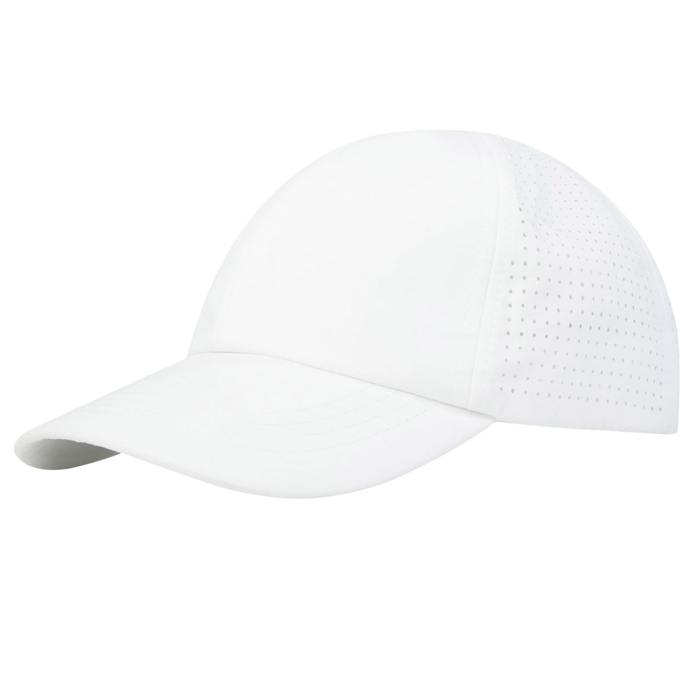 Mica GRS gerecyclede cool fit cap met 6 panelen - voor bedrijven en relatiegeschenken - Wit