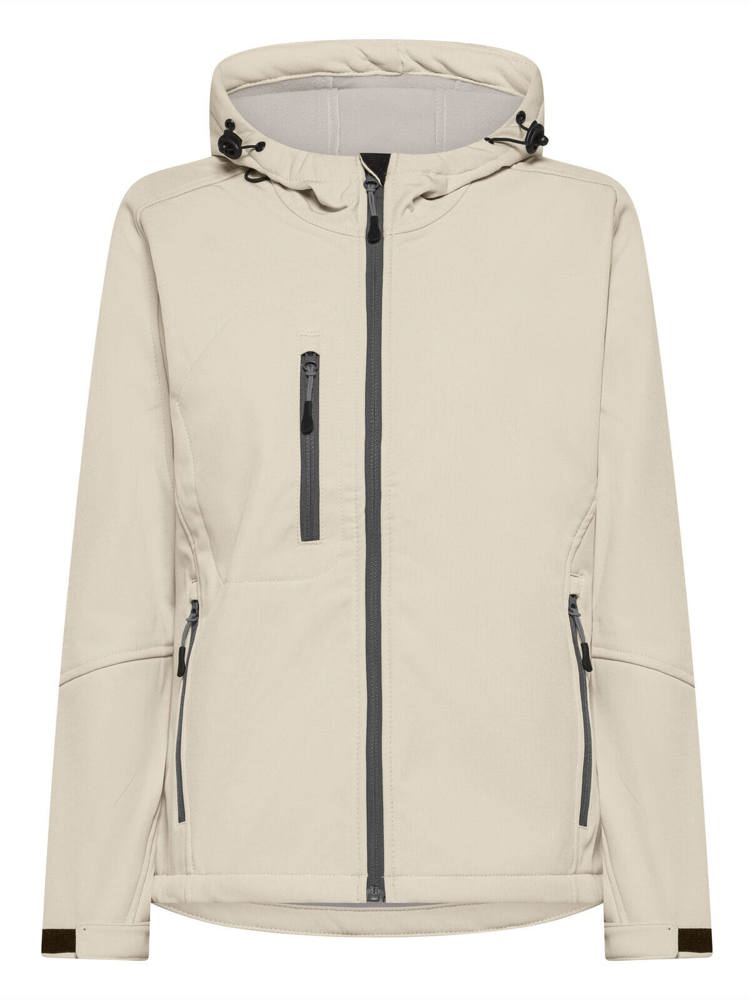 BS Storm dames softshell jas, 340 gr/m² - kopen of bedrukken - Gebroken wit (12-0304 TPG)