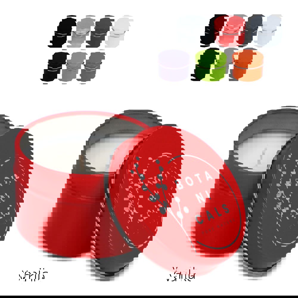 Dhyana plantaardige geurkaars in gerecycled blik - bedrukt of onbedrukt verkrijgbaar
