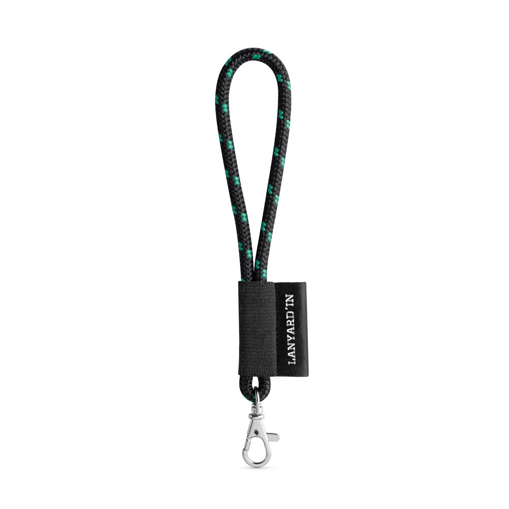 75092. Lanyard Nautic Short Set. Standaard modellen - met logo of onbedrukt bestellen - Zwart, Groen