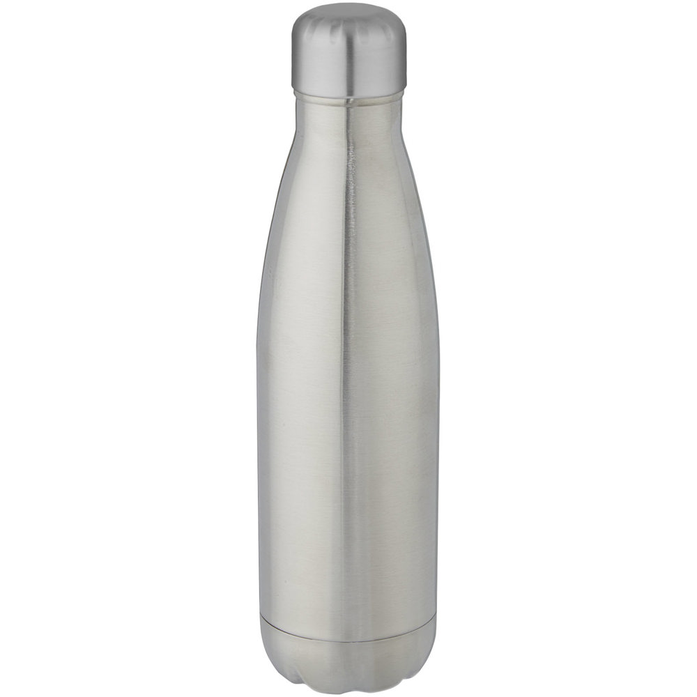 Cove 500 ml vacuüm geïsoleerde fles van RCS-gecertificeerd gerecycled roestvrij staal - met logo of onbedrukt - zilver
