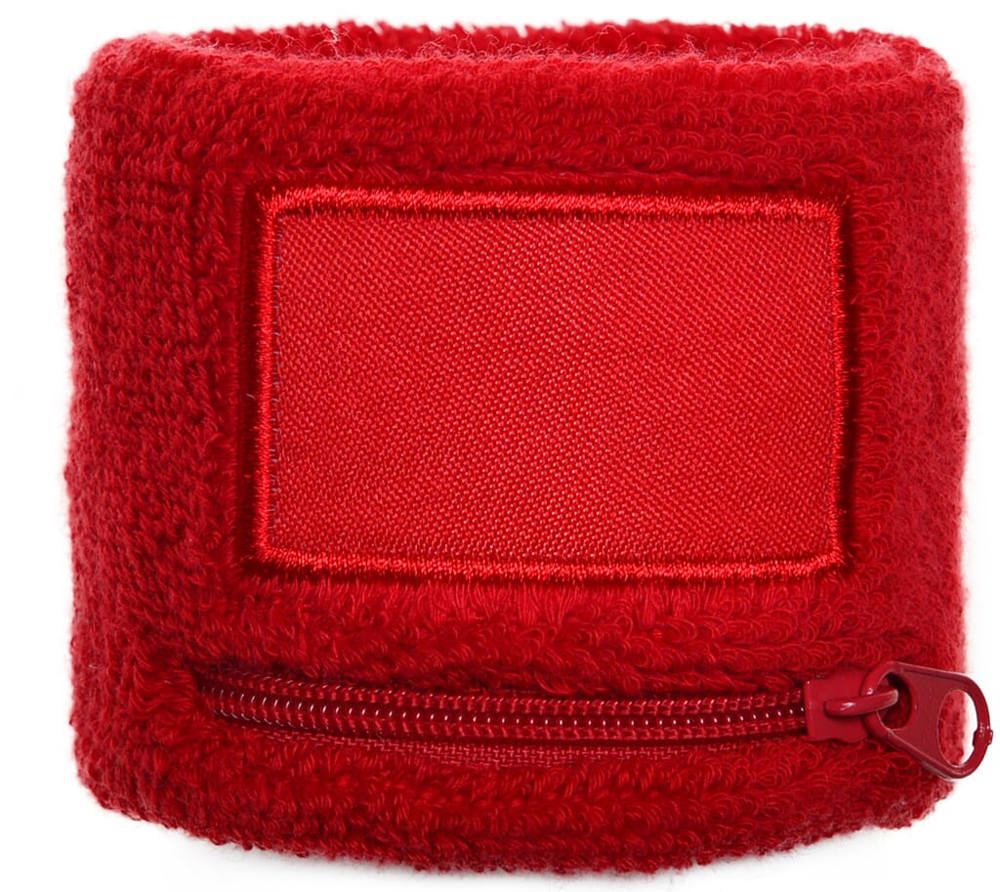 Polsband met label en ritsvakje - bedrukt of onbedrukt verkrijgbaar - Rood (PMS 199c) / Rood