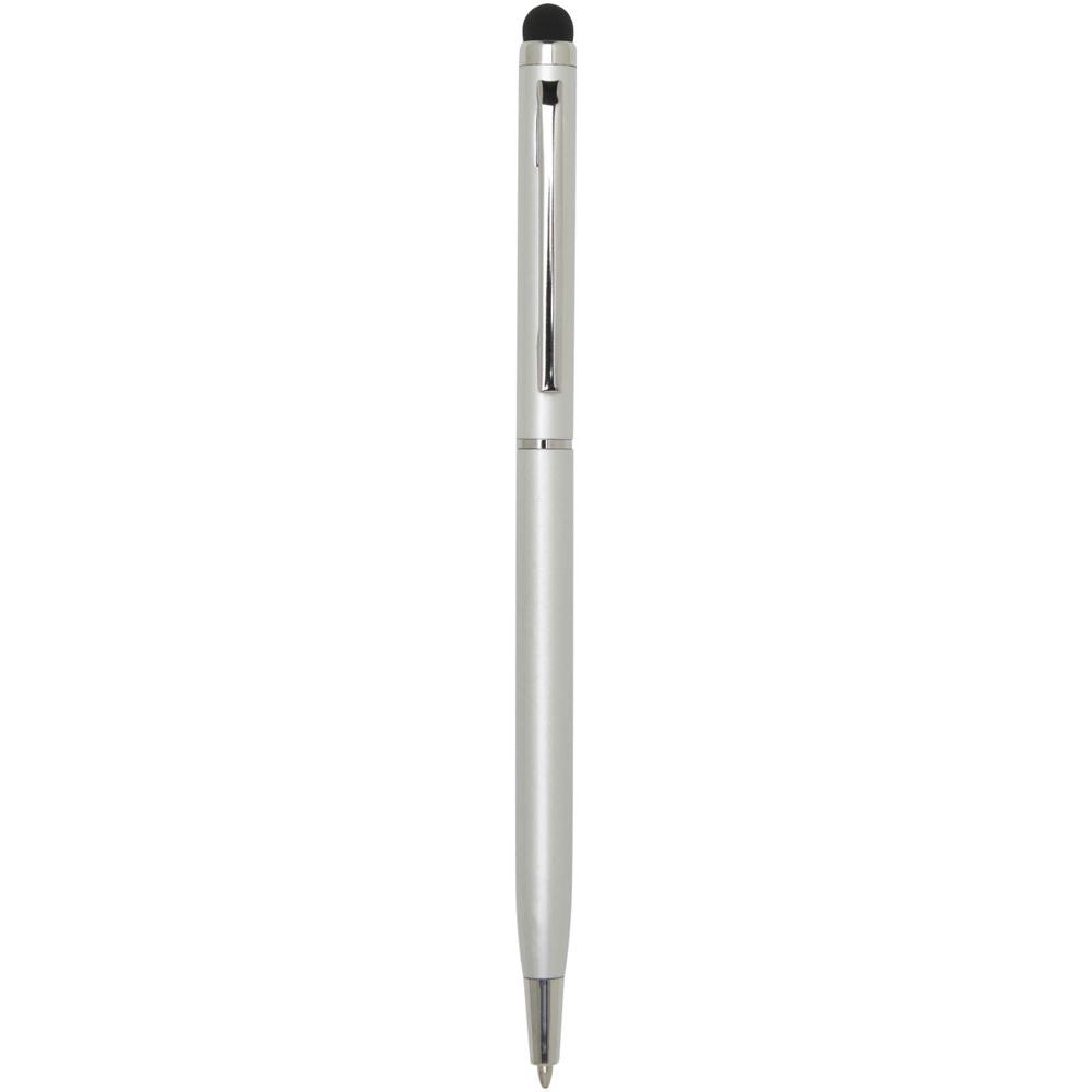 Ore aluminium balpen met stylus (blauwe inkt) - met logo of onbedrukt bestellen - Zilver