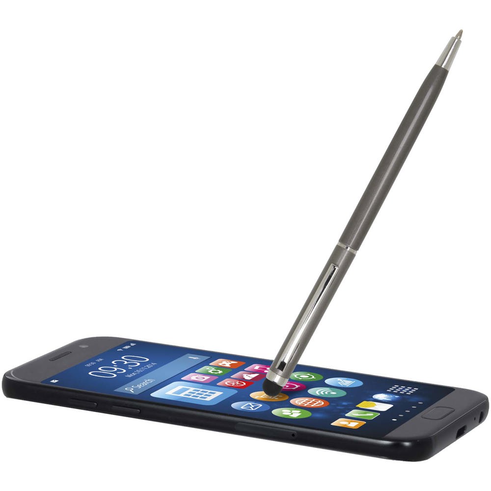 Ore aluminium balpen met stylus (blauwe inkt)