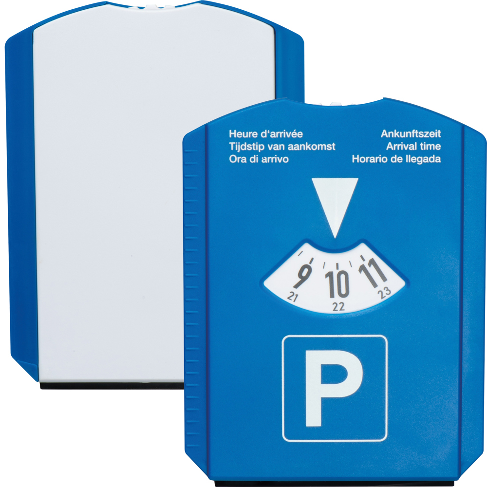 Parkeerschijf en ijskrabber ineen. - voor bedrijven en relatiegeschenken