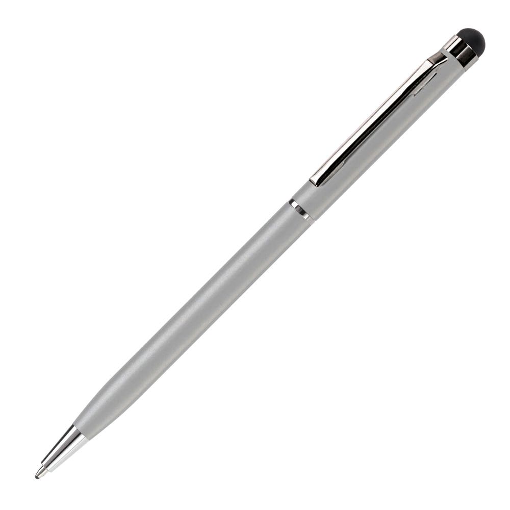 Balpen stylus metaal - bedrukt of onbedrukt verkrijgbaar - Zilver