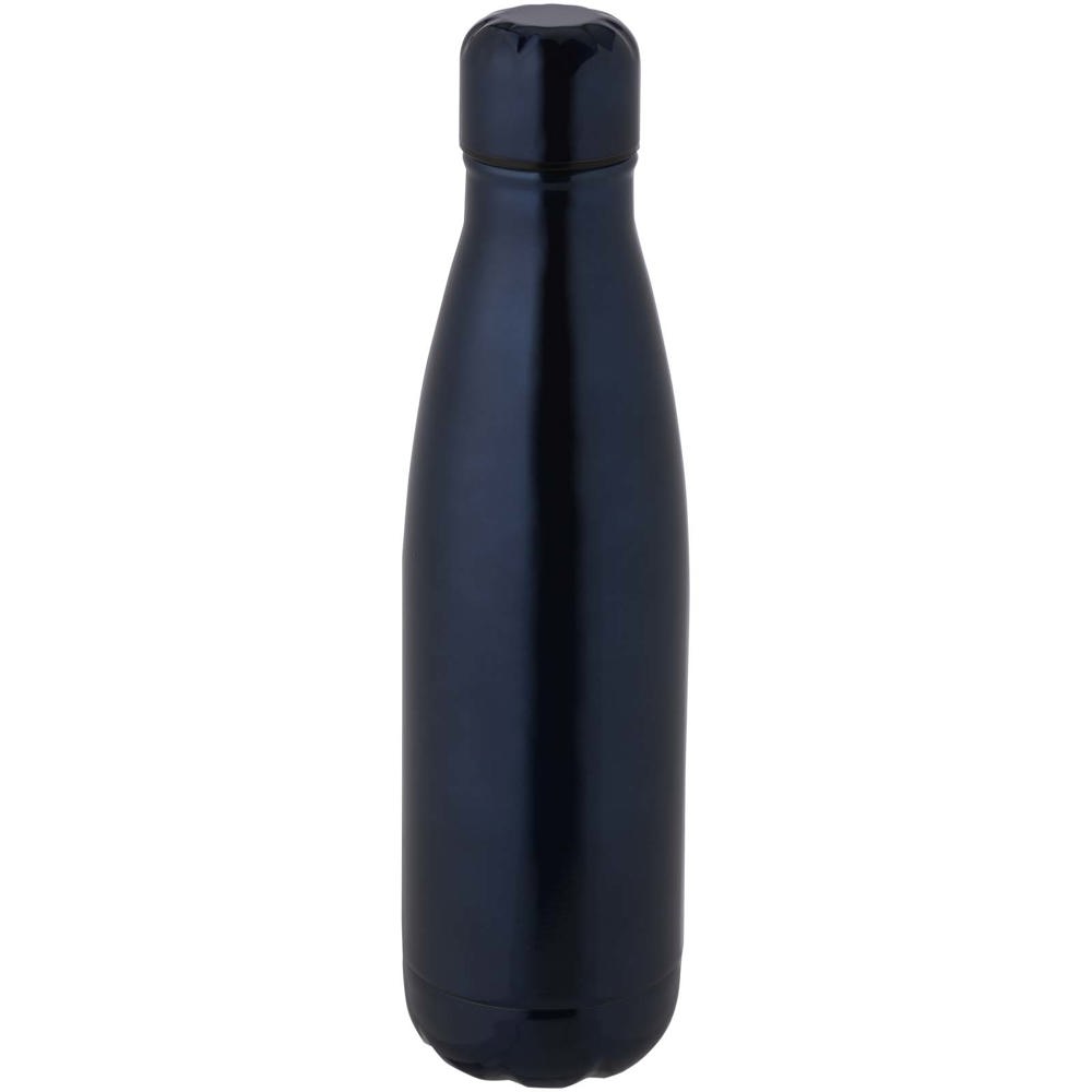 Cove 500 ml vacuüm geïsoleerde fles van RCS-gecertificeerd gerecycled roestvrij staal - met logo of onbedrukt - Marineblauw