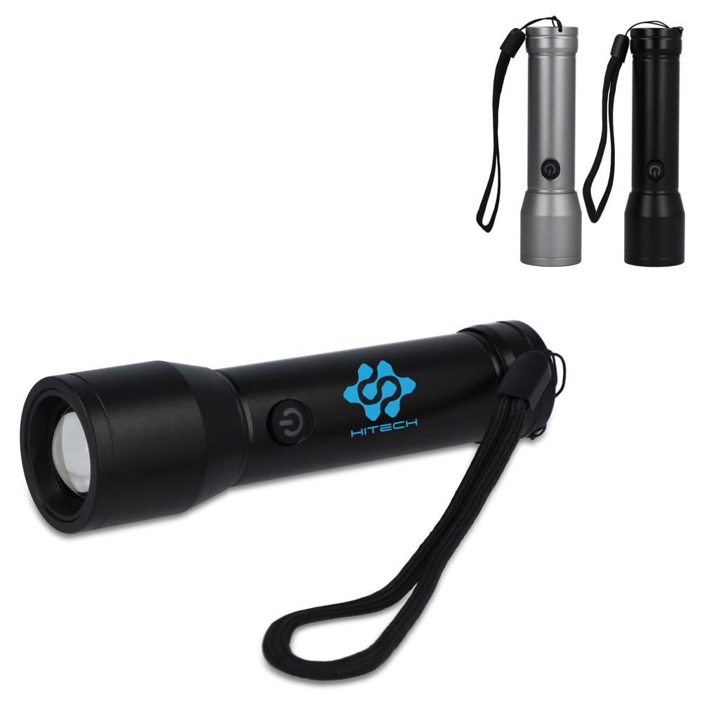 Oplaadbare IPX4-zaklamp van gerecycled aluminium - kopen of bedrukken